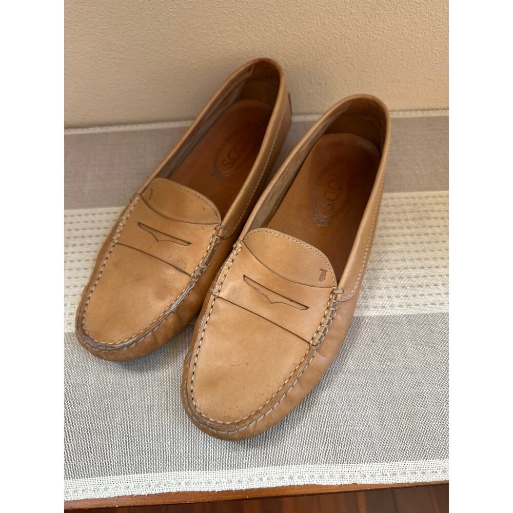 Tod's Gommino Brown Leather Driving Moccasins Loafers Tan Size 39/ 7.5-8